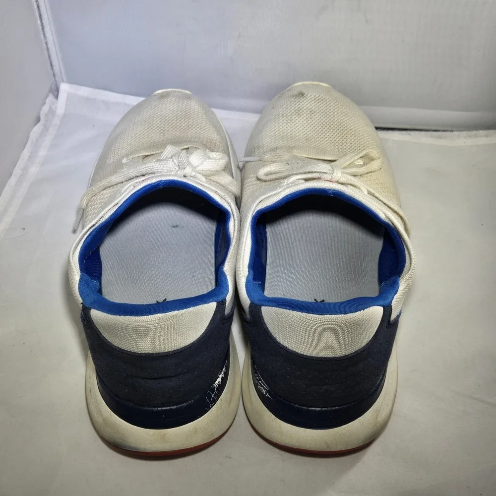 Kizik LIMA Shoes Women's Sz 12.5/ Men's 11 Wide Hands Free Liberty Blue White